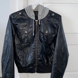 UK2LA size small black vegan leather jacket